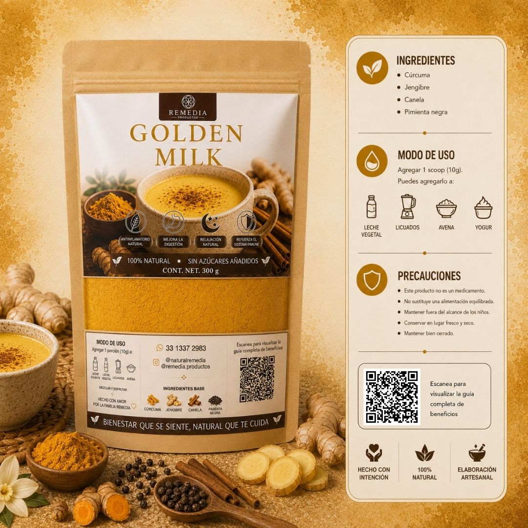 Golden Milk — Bebida Funcional de Cúrcuma para Bienestar Digestivo