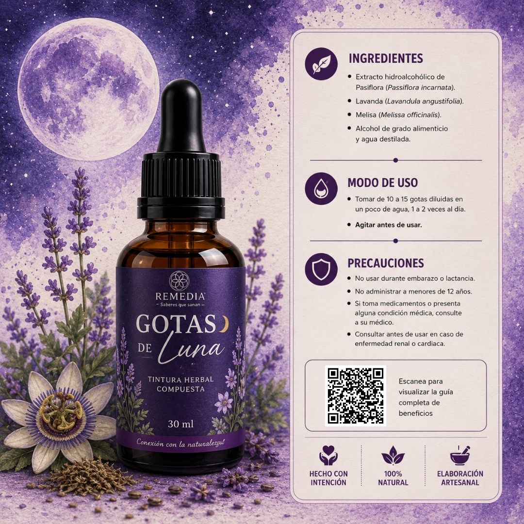 Gotas de Luna — Tintura Herbal para el Descanso y el Bienestar Nocturno